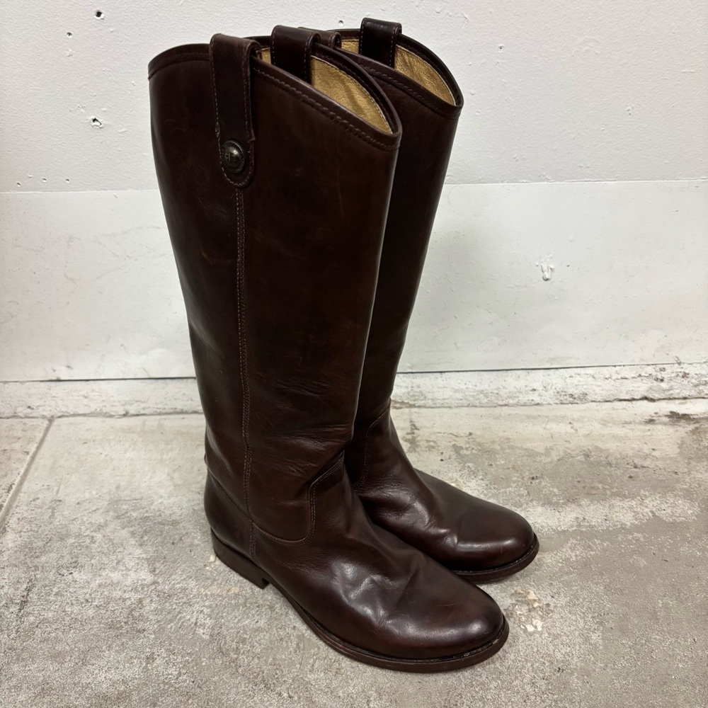 Women’s Frye Melissa Button Brown Boots Leather